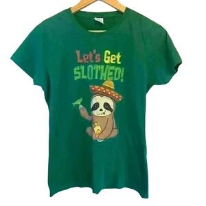 Cinco De Mayo Fiesta Sloth‎ Kelly Green Size Small Party Holiday Brunch Drinks